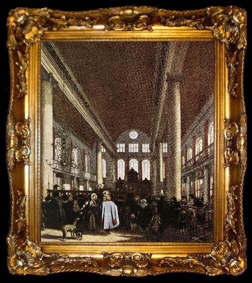 framed  WITTE, Emanuel de Interior of the Portuguese Synagogue in Amsterdam, ta009-2